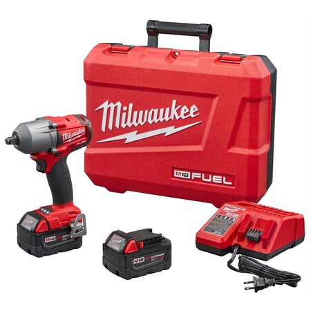Milwaukee Tool MilwaukeeÂ® M18â„¢ FUELâ„¢ 1/2 in. Mid-Torque Impact Wrench and Friction Ring w/ (2) Batteries Kit 2861-22